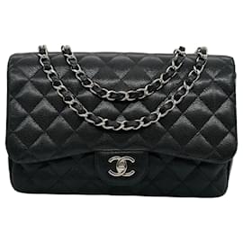 Chanel-CHANEL timeless classic single flap bag jumbo-Black