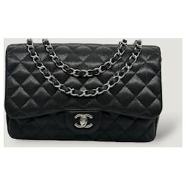 Chanel-CHANEL timeless classic single flap bag jumbo-Black