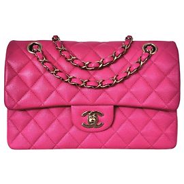 Bolsa clássica dupla atemporal CHANEL caviar rosa 2.55 Rosa