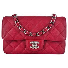 CHANEL timeless classic rectangular caviar red Red