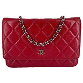 CHANEL Wallet on Chain WOC caviar Red