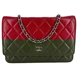 Chanel-CHANEL Wallet on Chain WOC caviar-Red