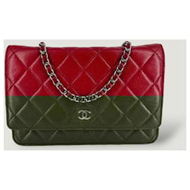 Chanel-CHANEL Wallet on Chain WOC caviar-Red