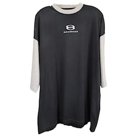 Balenciaga-Camiseta oversized Balenciaga Unity em algodão preto e cinza-Preto