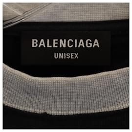 Balenciaga-Camiseta oversized Balenciaga Unity em algodão preto e cinza-Preto