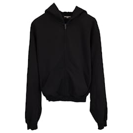 Balenciaga-Jaqueta com capuz zippada Balenciaga em algodão preto-Preto