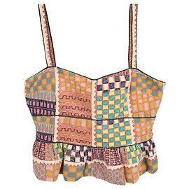 Top peplum sin mangas Zehra Patchwork en algodón multicolor de Ulla Johnson Multicolor Otro