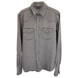 Camicia in denim Tom Ford in cotone grigio Grigio