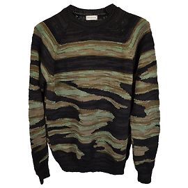 Suéter de punto intarsia Janitor de Dries Van Noten en algodón multicolor Multicolor