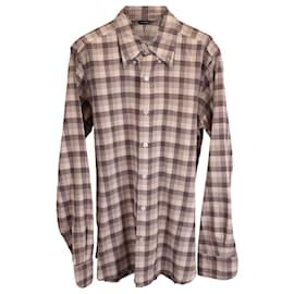 Camisa de botón ajustada Tom Ford en algodón multicolor Multicolor