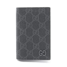 Gucci-Gucci Gray Coated Canvas Business Card Case-Brown