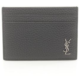 Saint Laurent Tiny Cassandra Business Card Holder Black