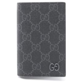 Gucci-Gucci Gray Coated Canvas Card Case-Brown