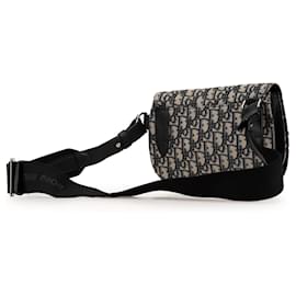 Dior-Dior Brown Oblique Canvas Saddle Messenger Bag-Brown,Beige