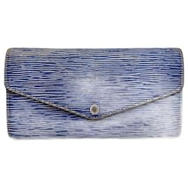 Louis Vuitton-Louis Vuitton Epi Denim Portefeuille Sarah Long Wallet-Blue