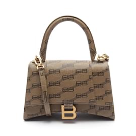Balenciaga-Balenciaga Hourglass Handbag in Beige Leather-Beige