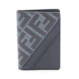 Fendi-Fendi Diagonal Business Card Holder-Navy blue