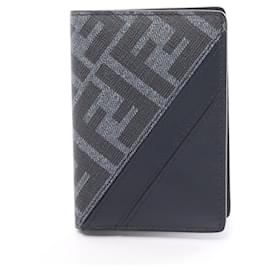 Fendi-Fendi Diagonal Business Card Holder-Navy blue