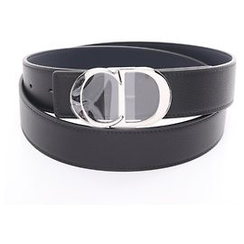 Leder Gürtel Christian Dior Schwarz Marineblau