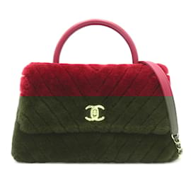 Chanel-Chanel Coco Handle 2way Shoulder Bag-Dark red