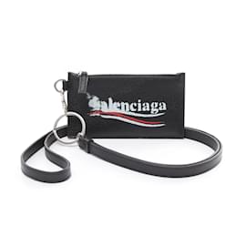 Balenciaga-Balenciaga Black Leather Coin Purse-Black