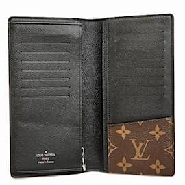 Louis Vuitton-Louis Vuitton Monogram Macassar Portefeuille Brazza Long Wallet-Brown,Black