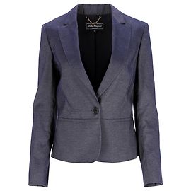 Blazer peplum a un bottone Salvatore Ferragamo in cotone blu navy Blu Blu navy