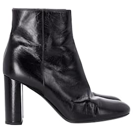 Saint Laurent- Saint Laurent Loulou 70 Uniform Ankle Boots in Black Calfskin Leather-Black