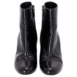 Saint Laurent- Saint Laurent Loulou 70 Uniform Ankle Boots in Black Calfskin Leather-Black