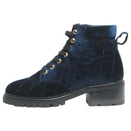 Sandro Blaue Samt-Stiefeletten - Größe EU 38 Blau
