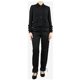 JW Anderson-Black cuffed-hem trousers - size UK 8-Black