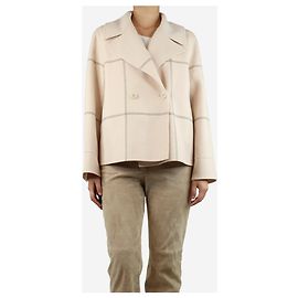 Joseph Creme Doppelgesicht Tartan Rolljacke - Größe UK 12 Roh