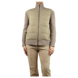 Autre Marque-Beige contrasting padded jacket - size UK 4-Other