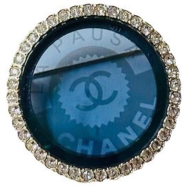 Spilla Chanel La Pausa in resina blu e oro Blu Gold hardware