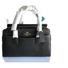 Borsa a mano Coach Darcy Carryall in pelle nera Nero