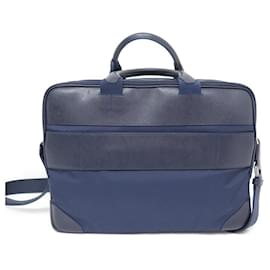 Montblanc-NEW MONTBLANC DOCUMENT BAG JET LEATHER SARTORIAL 118375 BRIEFCASE-Navy blue