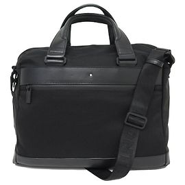 NUOVA MONTBLANC NIGHTFLIGHT MEDIA 118248 BORSA DOCUMENTI CANVAS PELLE Nero