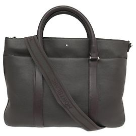 NEW MONTBLANC SOFT GRAIN LEATHER DOCUMENT BRIEFCASE BAG Brown