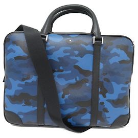 NEW MONTBLANC BAG DOCUMENT HOLDER IN BLUE CAMOUFLAGE LEATHER BRIEFCASE Other
