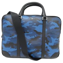 Montblanc-NEW MONTBLANC BAG DOCUMENT HOLDER IN BLUE CAMOUFLAGE LEATHER BRIEFCASE-Other