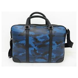 Montblanc-NEW MONTBLANC BAG DOCUMENT HOLDER IN BLUE CAMOUFLAGE LEATHER BRIEFCASE-Other