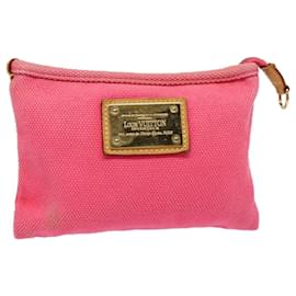 Louis Vuitton-LOUIS VUITTON Antigua Pochette Plat PM Pouch Pink Rose M40068 LV Auth hk1603-Brown,Pink