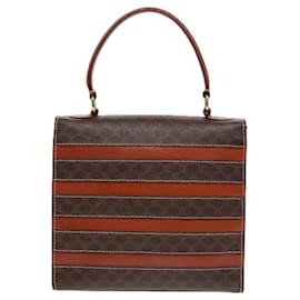 Céline-CELINE Macadam Canvas Hand Bag PVC Brown Auth 89283-Brown