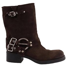 Miu Miu Leather boots Brown