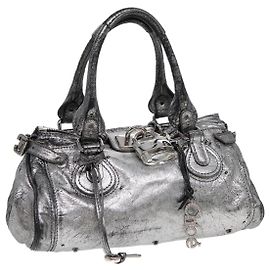 Chloé Sac à main en cuir Chloe Paddington argent authentique mr447 Argenté