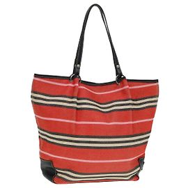 Borsa tote Burberry Blue Label in tela rossa e nera Auth ti2035 Nero Rosso