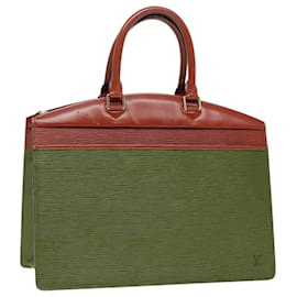 Louis Vuitton-LOUIS VUITTON Epi Riviera Hand Bag Brown M48183 LV Auth hk1618-Brown