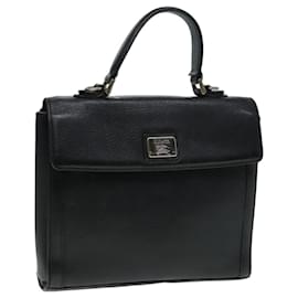 Autre Marque-Burberrys Hand Bag Leather Black Silver Auth ti2033-Black,Silvery