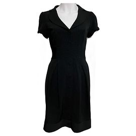 Joseph Schwarz gestreiftes Kleid Schwarz