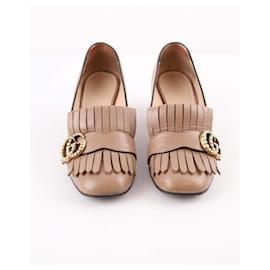 Gucci-Leather loafers-Beige